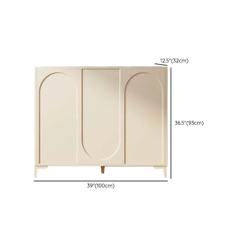 Modern Beige Engineered Wood Shoe Cabinet with Adjustable Shelves Dimensions