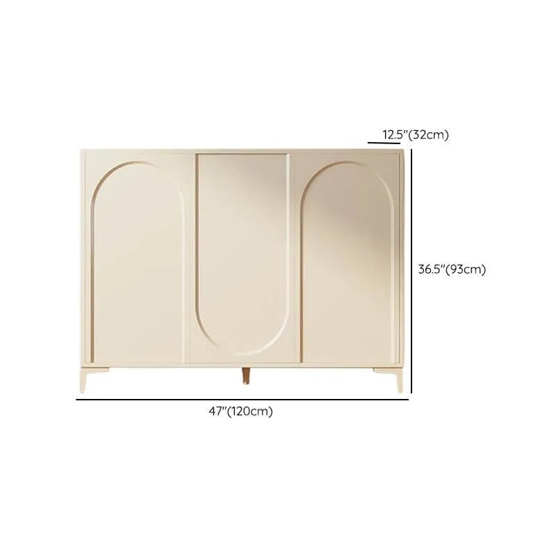 Modern Beige Engineered Wood Shoe Cabinet with Adjustable Shelves Dimensions