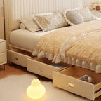 Modern Beige Genuine Leather Storage Bed Series
