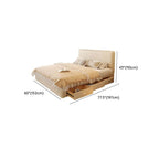 Modern Beige Genuine Leather Storage Bed Series Dimensions