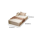 Modern Beige Storage Bed with Press-to-Open Drawers and Open Shelving Dimensions