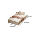 Modern Beige Storage Bed with Press-to-Open Drawers and Open Shelving Dimensions