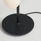 Modern Black and Gold Glass Floor Lamp with White Shades