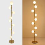 Modern Black and Gold Glass Floor Lamp with White Shades