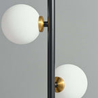 Modern Black and Gold Glass Floor Lamp with White Shades
