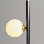 Modern Black and Gold Glass Floor Lamp with White Shades