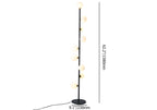 Modern Black and Gold Glass Floor Lamp with White Shades Dimensions