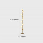 Modern Black and Gold Glass Floor Lamp with White Shades Dimensions