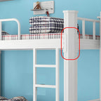 Modern Black and White Kids Bunk Bed with Safety Guardrails
