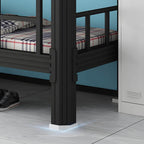 Modern Black and White Kids Bunk Bed with Safety Guardrails