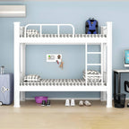 Modern Black and White Kids Bunk Bed with Safety Guardrails