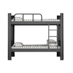 Modern Black and White Kids Bunk Bed with Safety Guardrails