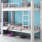 Modern Black and White Kids Bunk Bed with Safety Guardrails