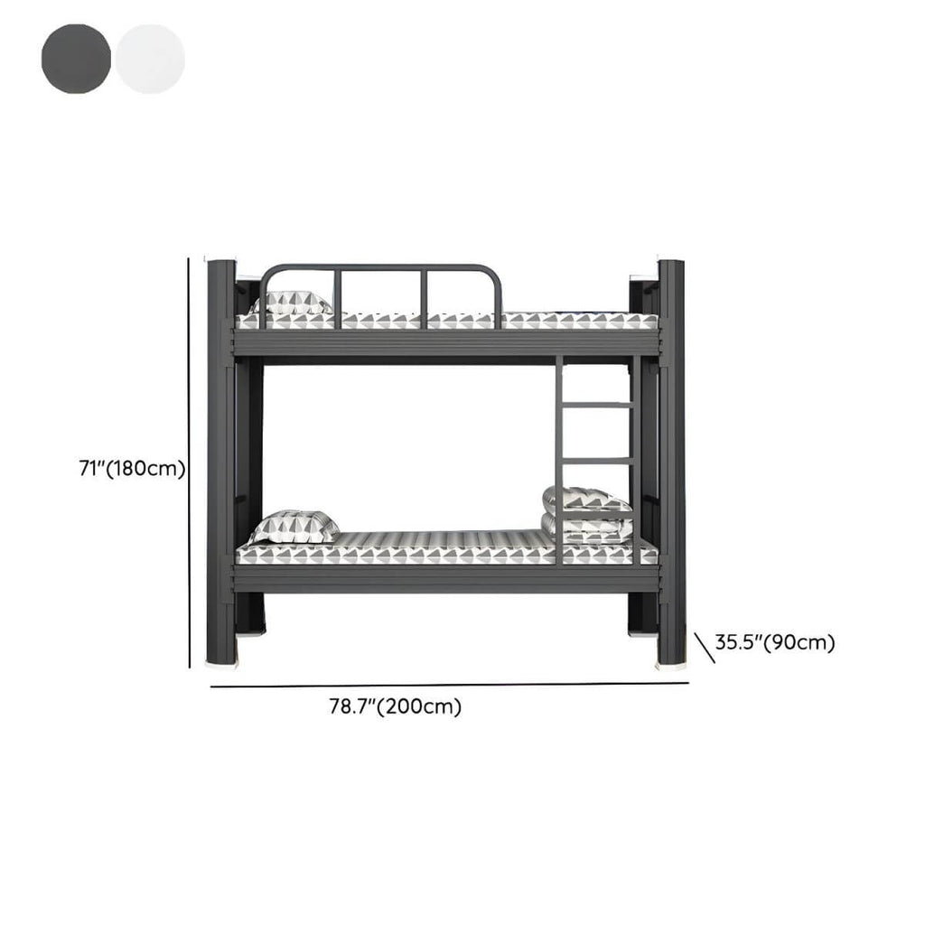 Modern Black and White Kids Bunk Bed with Safety Guardrails Dimensions