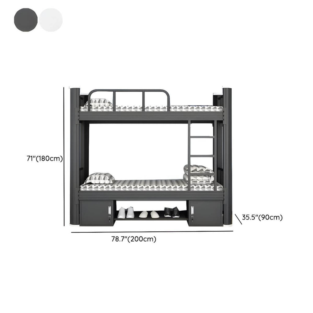 Modern Black and White Kids Bunk Bed with Safety Guardrails Dimensions