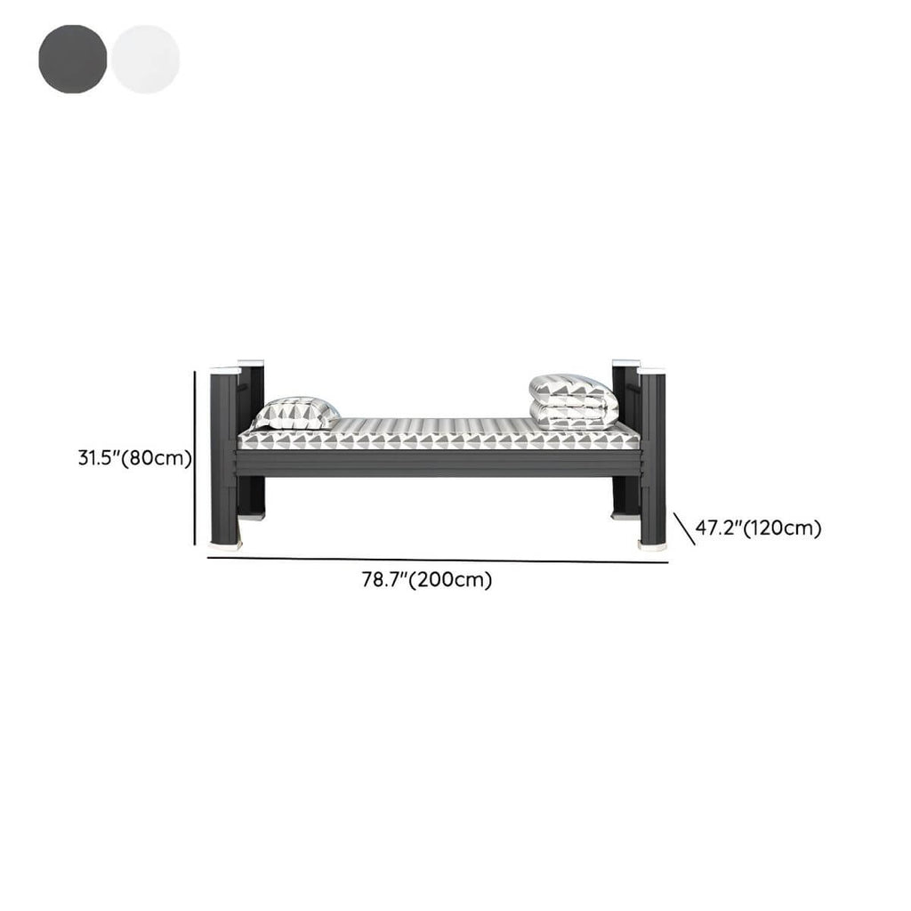 Modern Black and White Kids Bunk Bed with Safety Guardrails Dimensions