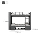 Modern Black and White Kids Bunk Bed with Safety Guardrails Dimensions