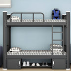 Modern Black and White Kids Bunk Bed with Safety Guardrails Main Product Image