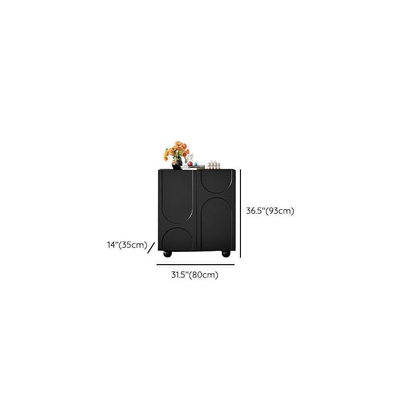 Modern Black Engineered Wood 5-Tier Shoe Storage Cabinet with Doors Dimensions