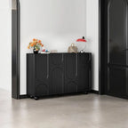 Modern Black Engineered Wood 5-Tier Shoe Storage Cabinet with Doors Main Product Image