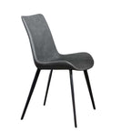 Black faux leather high-back chair with minimalist modern design for stylish seating