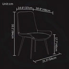 Black faux leather high-back chair with minimalist modern design for stylish seating dimensions