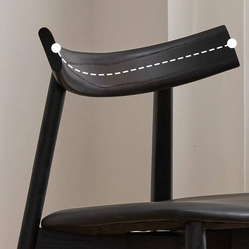 Modern Black Faux Leather Side Chair with Wood Legs