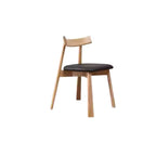 Modern Black Faux Leather Side Chair with Wood Legs