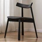 Modern Black Faux Leather Side Chair with Wood Legs Main Product Image