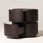 Modern Black Faux Leather Top Drawer Storage Nightstand