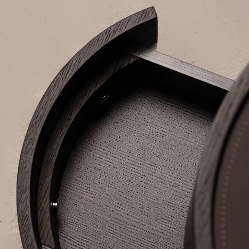 Modern Black Faux Leather Top Drawer Storage Nightstand