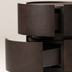 Modern Black Faux Leather Top Drawer Storage Nightstand