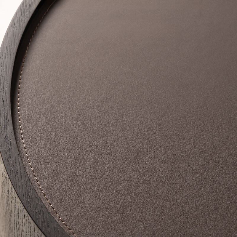 Modern Black Faux Leather Top Drawer Storage Nightstand