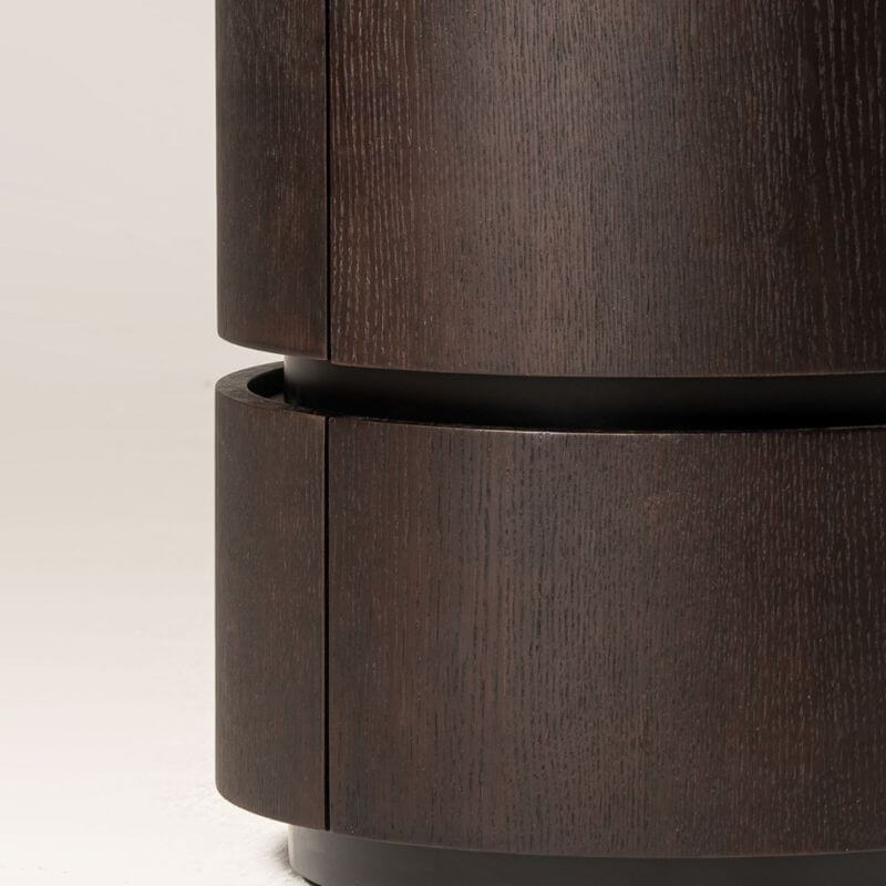 Modern Black Faux Leather Top Drawer Storage Nightstand