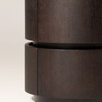 Modern Black Faux Leather Top Drawer Storage Nightstand