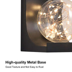 Modern Black Glass Globe Flush Mount Wall Light with Ambient Lighting