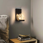 Modern Black Glass Globe Flush Mount Wall Light with Ambient Lighting
