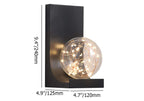 Modern Black Glass Globe Flush Mount Wall Light with Ambient Lighting Dimensions