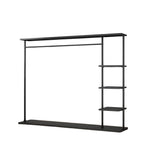 Modern Black & Gold Metal Hall Tree with Shelves and Hooks