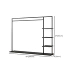 Modern Black & Gold Metal Hall Tree with Shelves and Hooks Dimensions