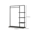 Modern Black & Gold Metal Hall Tree with Shelves and Hooks Dimensions