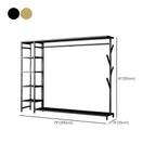 Modern Black & Gold Metal Hall Tree with Shelves and Hooks Dimensions