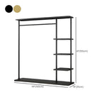 Modern Black & Gold Metal Hall Tree with Shelves and Hooks Dimensions
