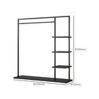 Modern Black & Gold Metal Hall Tree with Shelves and Hooks Dimensions