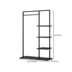 Modern Black & Gold Metal Hall Tree with Shelves and Hooks Dimensions