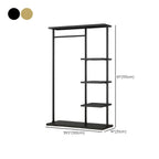 Modern Black & Gold Metal Hall Tree with Shelves and Hooks Dimensions
