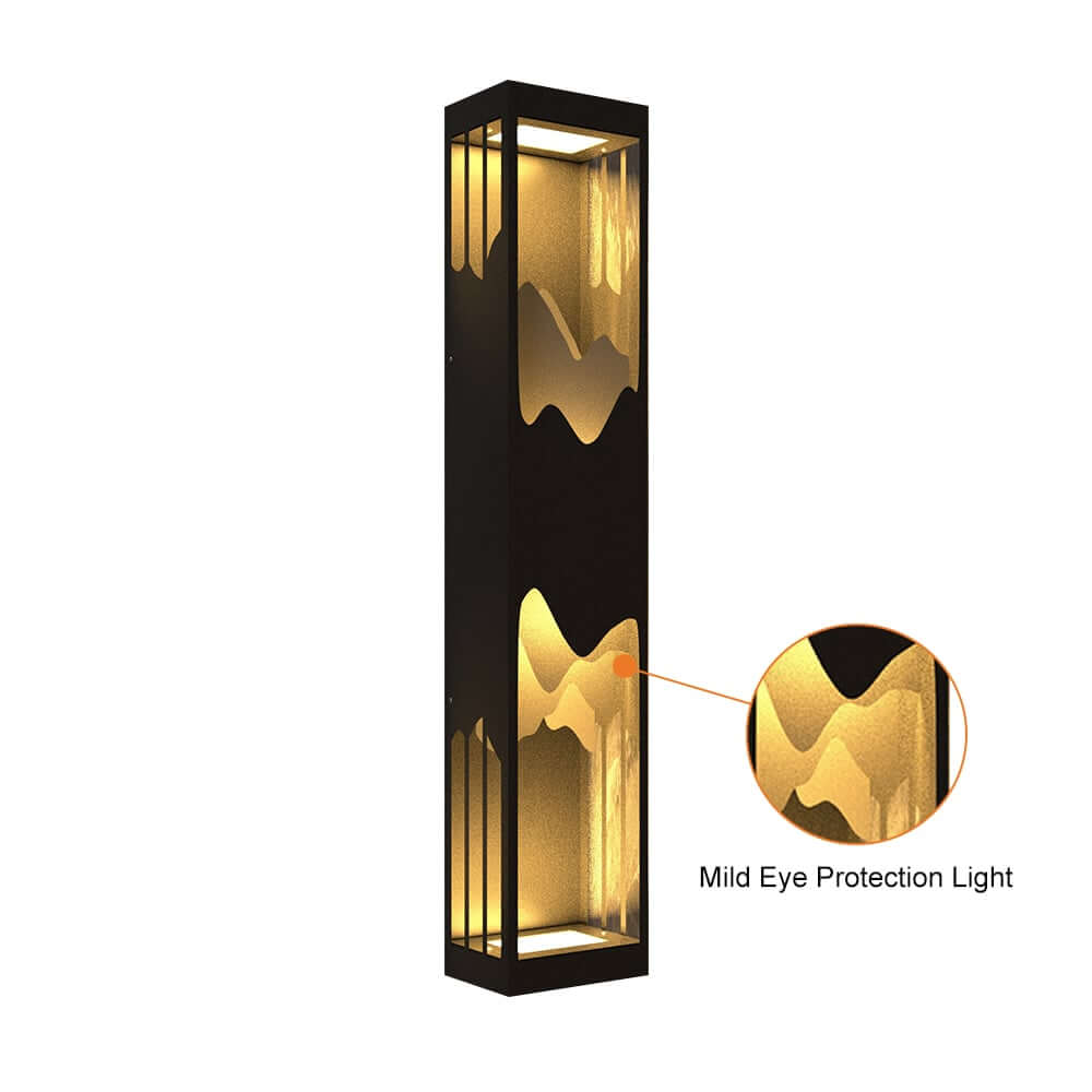 Modern Black Iron Flush Mount Wall Light with Warm White LED