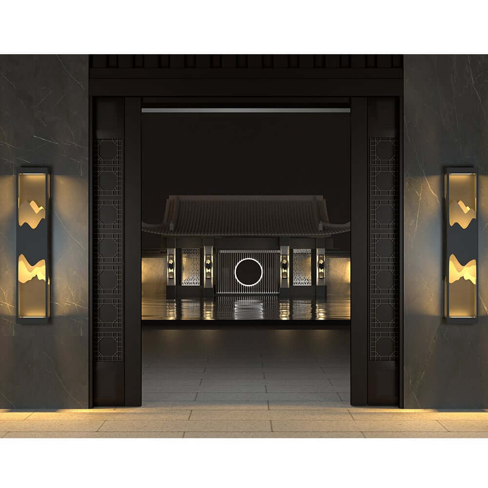 Modern Black Iron Flush Mount Wall Light with Warm White LED