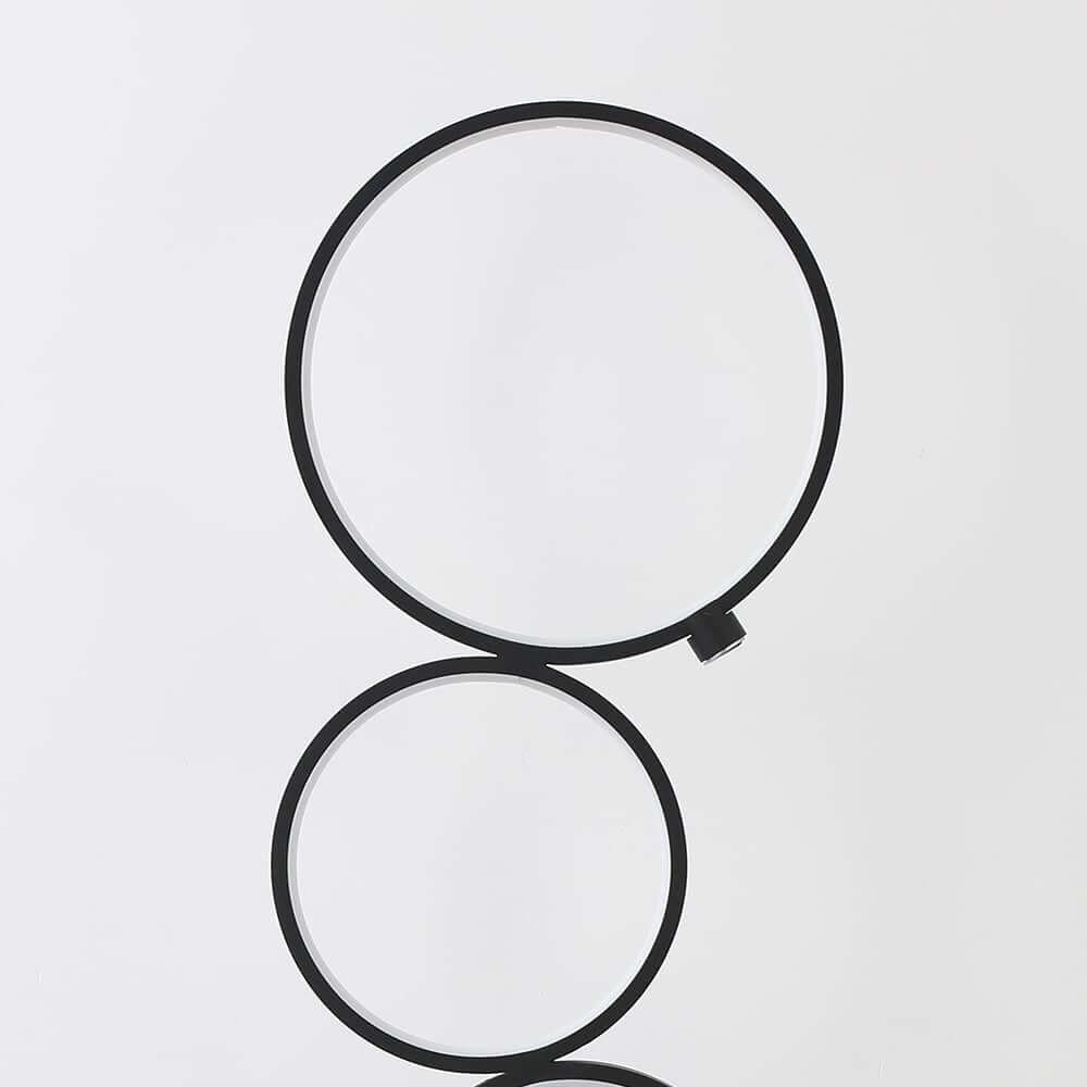 Modern Black LED Floor Lamp with Touch Switch and White Shade