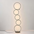Modern Black LED Floor Lamp with Touch Switch and White Shade
